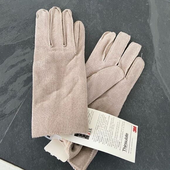 Vintage 80s Deadstock NWT Tan Nubuck (Suede) Thinsulate Women's Driving Gloves - - Picture 8 of 9